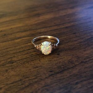 ZALES rose gold opal ring